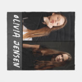 Couverture Polaire Black Modern 2 nom photo (Devant (Horizontal))