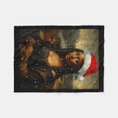 Couverture Polaire Black Mona Lisa African American Christmas Santa H (Devant (Horizontal))