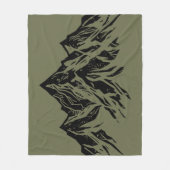 Couverture Polaire Black Mountain Peak | Modern Moss Green Hiking (Devant)