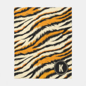 Couverture Polaire Black Orange Tiger Stripes Pattern Monogram (Devant)