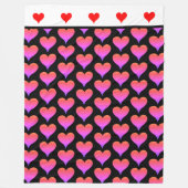 Couverture Polaire Black Pink Purple Red Hearts (Devant)