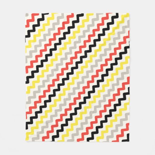 Couverture Polaire Black Red Yellow Diagonal Zigzag Motif africain (Devant)