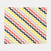Couverture Polaire Black Red Yellow Diagonal Zigzag Motif africain (Devant (Horizontal))