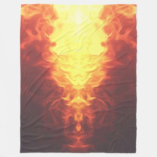 Couverture Polaire Black Red Yellow Ombre Flames (Devant)