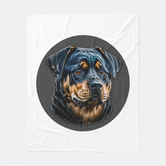 Couverture Polaire Black Rottweiler (Devant)
