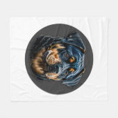 Couverture Polaire Black Rottweiler (Devant (Horizontal))