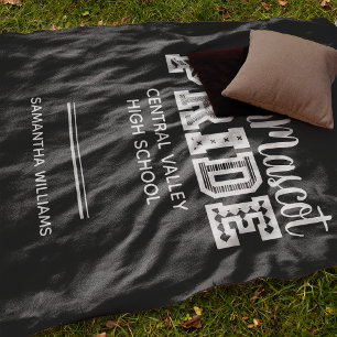 Couverture Polaire Black School Pride Mascotte Nom de la flotte Blanc