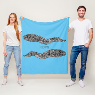 Couverture Polaire Black spotted moray eel cartoon