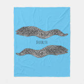 Couverture Polaire Black spotted moray eel cartoon (Devant)