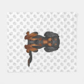 Couverture Polaire Black & Tan Cavalier King Charles Spaniel & Paws (Devant (Horizontal))