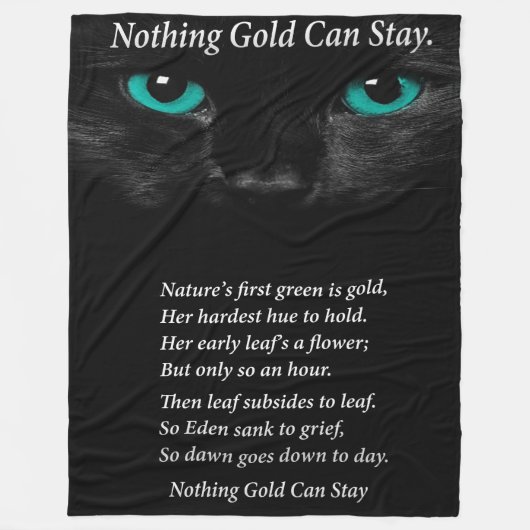Couverture Polaire Black Turquoise Yeux Chat Rien D'Or Ne Peut Rester (Devant)