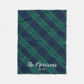 Couverture Polaire Black Watch Tartan Plaid Nom personnalisé Année Es (Devant)