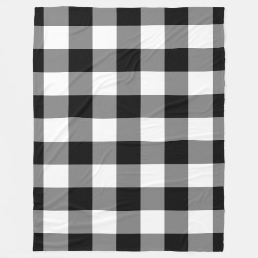 Couverture Polaire Black White En vichy Motif Bufallo Check (Devant)