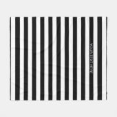 Couverture Polaire Black White Horizontal Preppy Stripe Nom monogram (Devant (Horizontal))