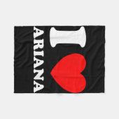 Couverture Polaire Black White I Love Ariana (Devant (Horizontal))