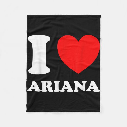 Couverture Polaire Black White I Love Ariana (Devant)