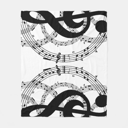 Couverture Polaire Black & White Mirror Image Music 2 (Devant)