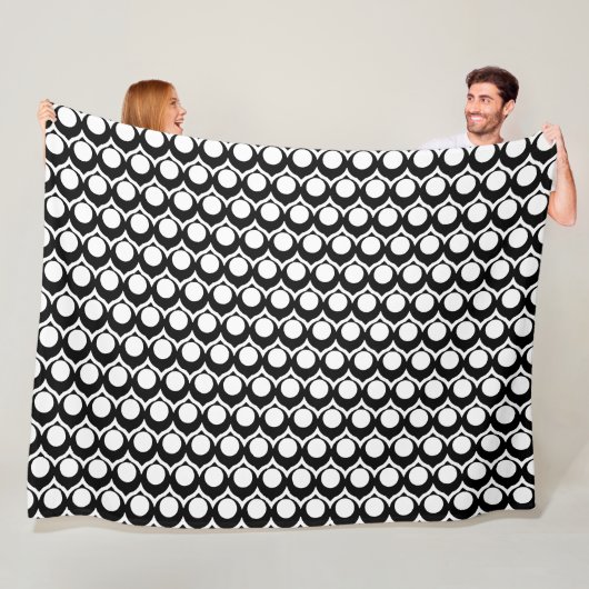 Couverture Polaire Black White Modern Geometric Art Deco (En situation)