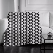 Couverture Polaire Black White Modern Geometric Pattern 