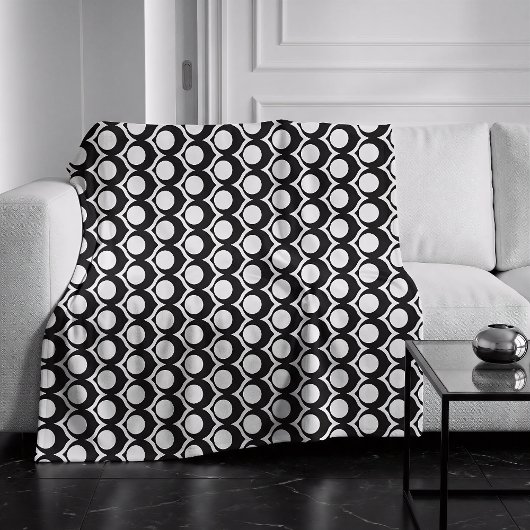 Couverture Polaire Black White Modern Geometric Pattern 
