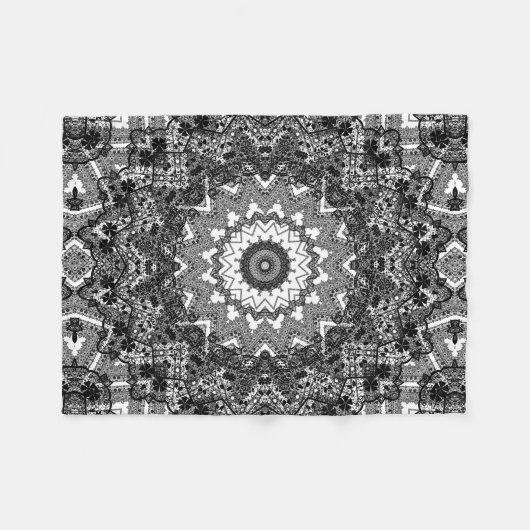 Couverture Polaire Black white, openwork, mandala (Devant (Horizontal))