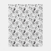 Couverture Polaire Black & White Paisley Pattern –Elegant Textile Art (Devant)