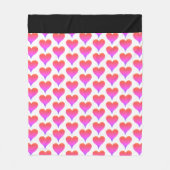 Couverture Polaire Black White Pink Purple Red Hearts Pattern (Devant)