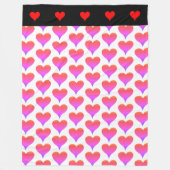Couverture Polaire Black White Pink Purple Red Hearts Pattern (Devant)