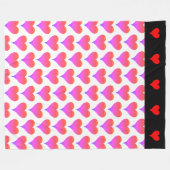 Couverture Polaire Black White Pink Purple Red Hearts Pattern (Devant (Horizontal))