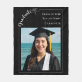 Couverture Polaire Black white simple modern photo Graduate (Devant)