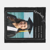 Couverture Polaire Black white simple modern photo Graduate (Devant (Horizontal))