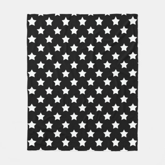 Couverture Polaire Black White Stars Motif Décor (Devant)
