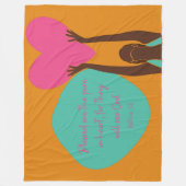 Couverture Polaire Black Woman Scripture Heart Christian Orange (Devant)