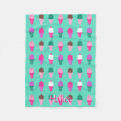 Couverture Polaire Blacket d'ouatine de cornets de crème glacée (Devant)