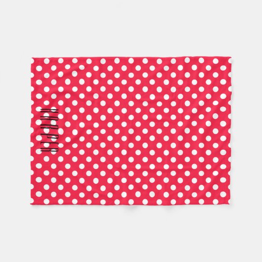 Couverture Polaire Blacket fait sur commande d'ouatine de pois rouge (Devant (Horizontal))