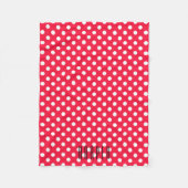 Couverture Polaire Blacket fait sur commande d'ouatine de pois rouge (Devant)