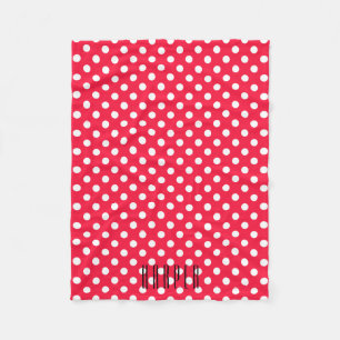 Couverture Polaire Blacket fait sur commande d'ouatine de pois rouge