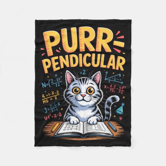 Couverture Polaire Blague de chat de maths perpendiculaire  (Devant)
