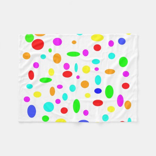 Couverture Polaire blanc à points de couleur (Devant (Horizontal))