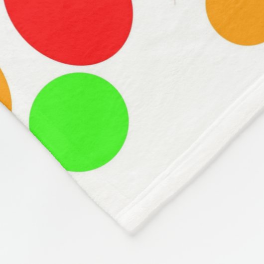 Couverture Polaire blanc à points de couleur (Coin)