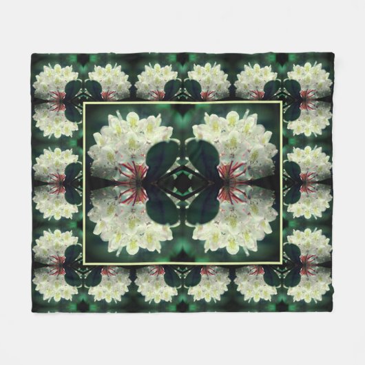 Couverture Polaire Blanc Azalea Fleur Abstrait Motif (Devant (Horizontal))