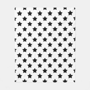 Couverture Polaire Blanc Black Stars Motif décoratif