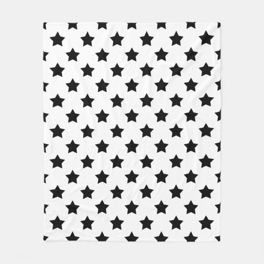 Couverture Polaire Blanc Black Stars Motif décoratif (Devant)
