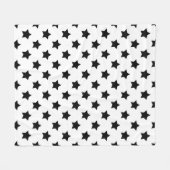 Couverture Polaire Blanc Black Stars Motif décoratif (Devant (Horizontal))