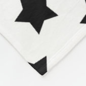Couverture Polaire Blanc Black Stars Motif décoratif (Coin)