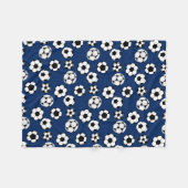 Couverture Polaire Blanc bleu de ballons de football (Devant (Horizontal))