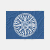 Couverture Polaire Blanc bleu de rose de vent de boussole (Devant (Horizontal))