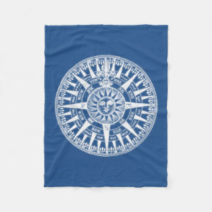 Couverture Polaire Blanc bleu de rose de vent de boussole