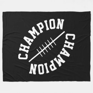 Couverture Polaire Blanc Cool Biais Texte CHAMPION Sur Fond Noir