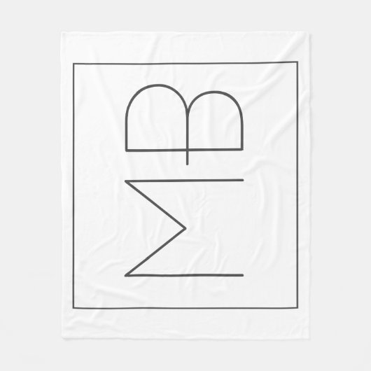Couverture Polaire Blanc Élégant Unique Monogramme (Devant)